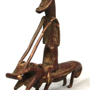 Figura magnífica em bronze, tribo Baule, Costa do Marfim