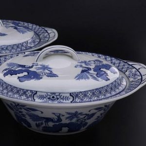 Prato em porcelana Inglesa, Woods & Sons, decoração Yuan – 1950