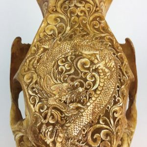 Crânio de javali esculpido com Dragão, Bali – Indonésia – VENDIDO