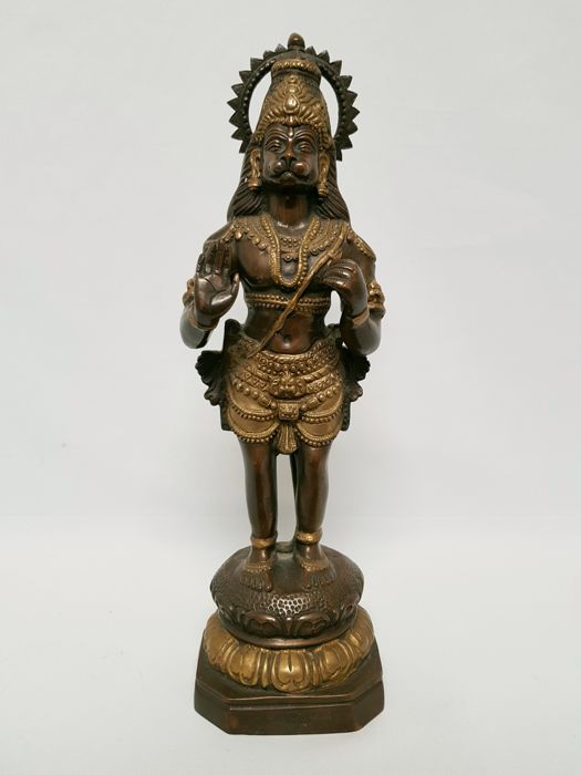 Estatueta em cobre do Deus Hanuman, Índia - Image 3
