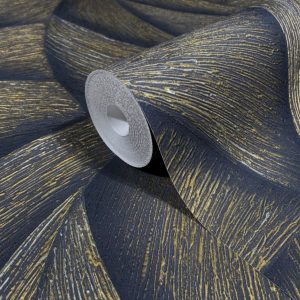 Papel de parede ESPIRAL  3D PRETO E DOURADO